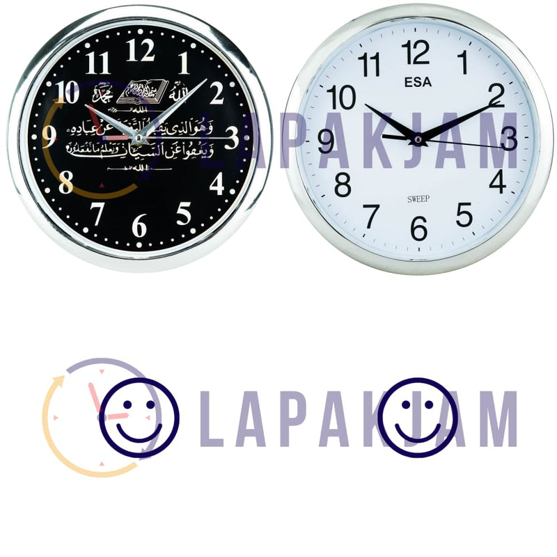 Jam Dinding Analog Nuansa Islami Esa Silver JDES345SIL
