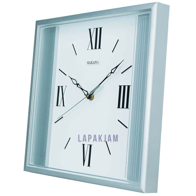 Jam Dinding Analog Polos Minimalis Sakana Silver JDSA407-2SIL