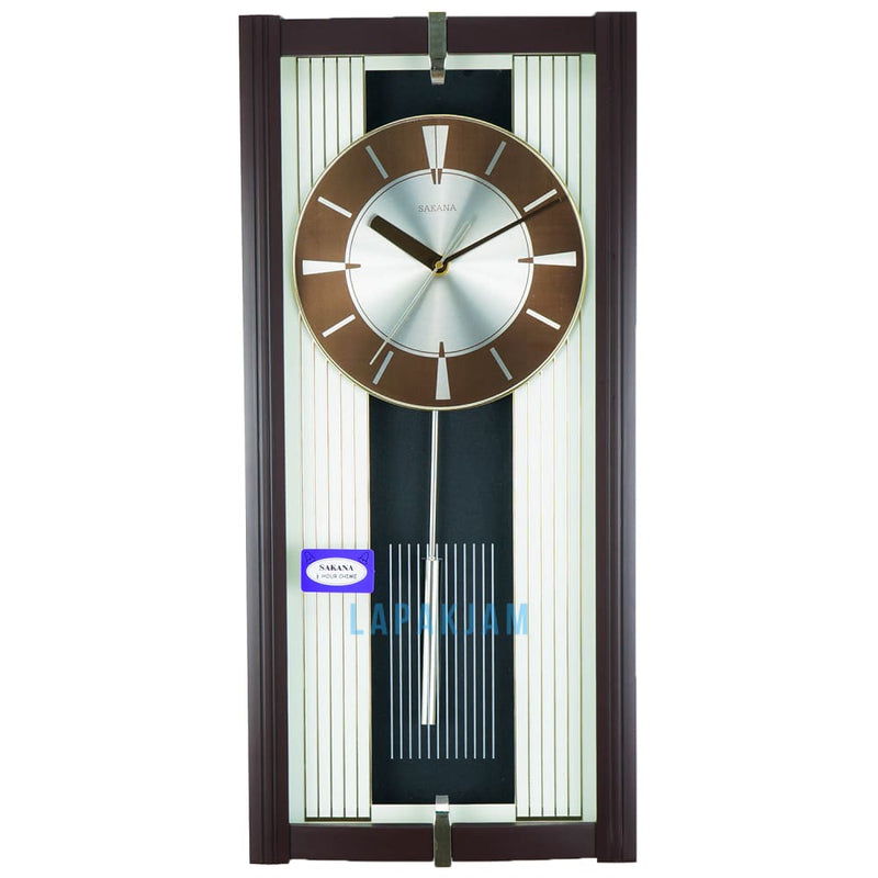 Jam Dinding Analog Polos Minimalis Sakana Coklat JDSA388-1COK