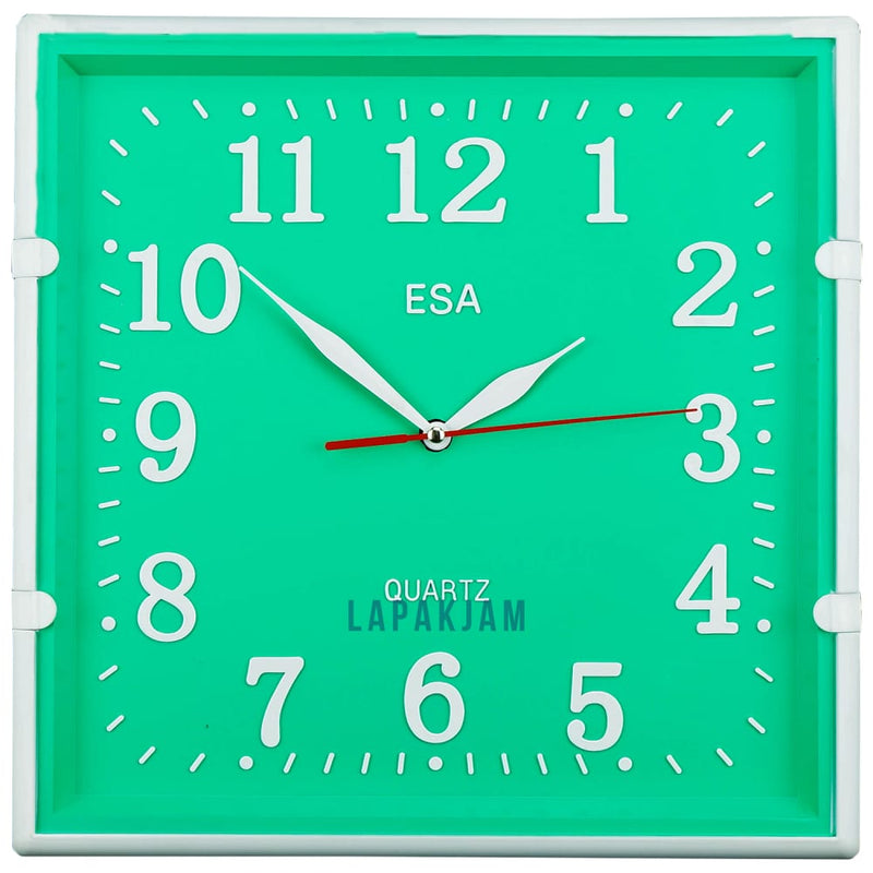 Jam Dinding Analog Polos Minimalis Esa Hijau JD045ESA939HIJ