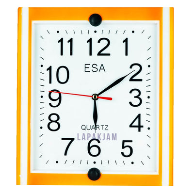 Jam Dinding Analog Polos Minimalis Esa Orange JDES77ORAHIT