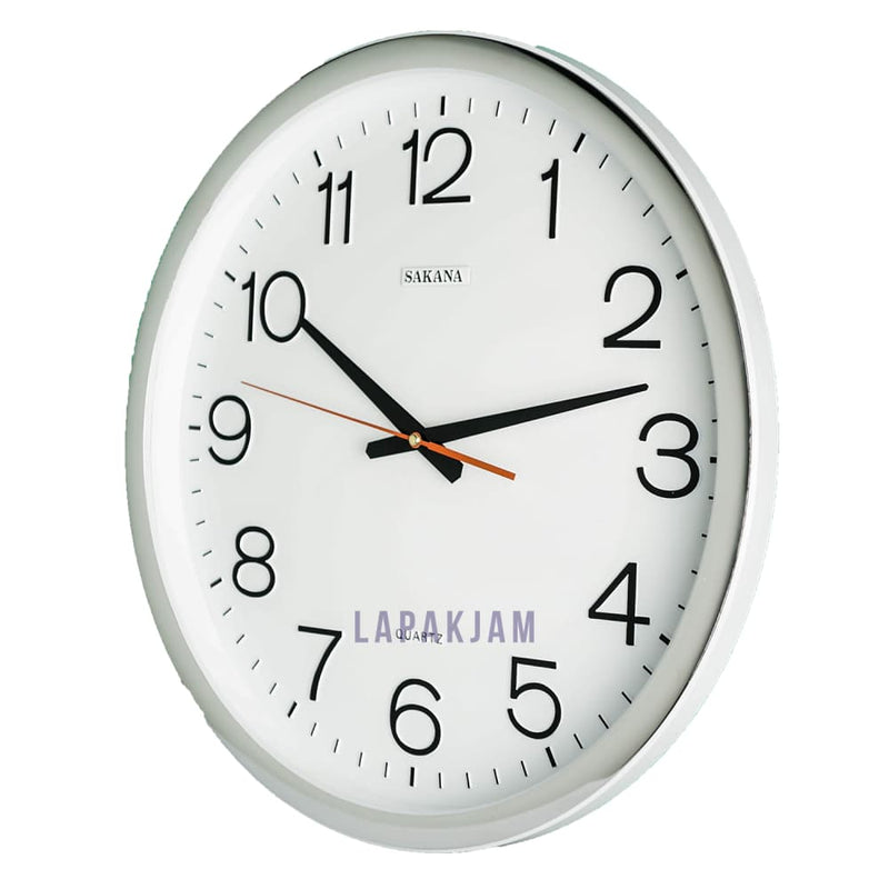Jam Dinding Analog Polos Minimalis Sakana Putih JDSAKA076PUT