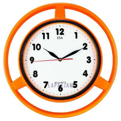 Jam Dinding Analog Polos Minimalis Esa Orange JDESLU365ORA