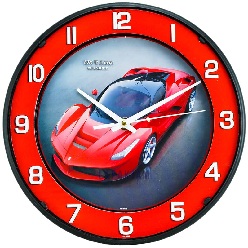 Jam Dinding Analog Karakter Anak Ontime Ferrari JDON23MM9
