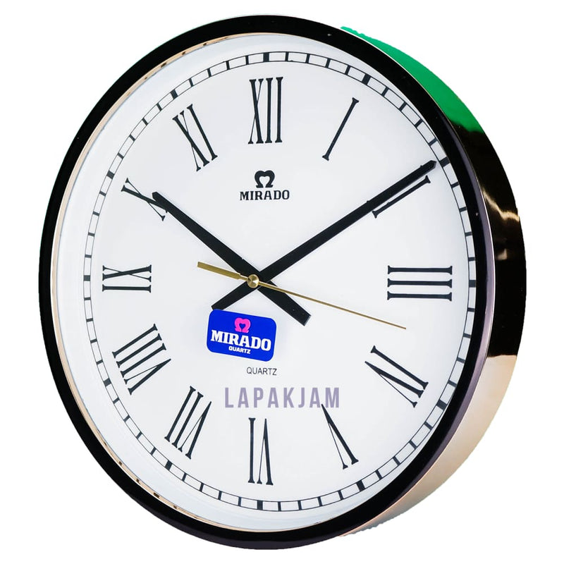 Jam Dinding Analog Polos Minimalis Mirado Gold JDMIRAMQ-2102RWHGL
