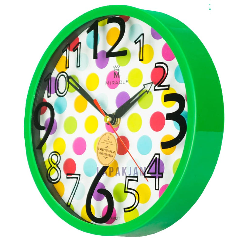 Jam Dinding Analog Polos Minimalis Miracle Hijau JDMIRAM26BP01HIJ