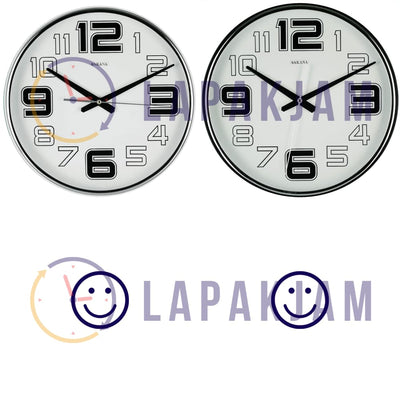 Jam Dinding Analog Polos Minimalis Sakana Putih JDSAKA583PUT
