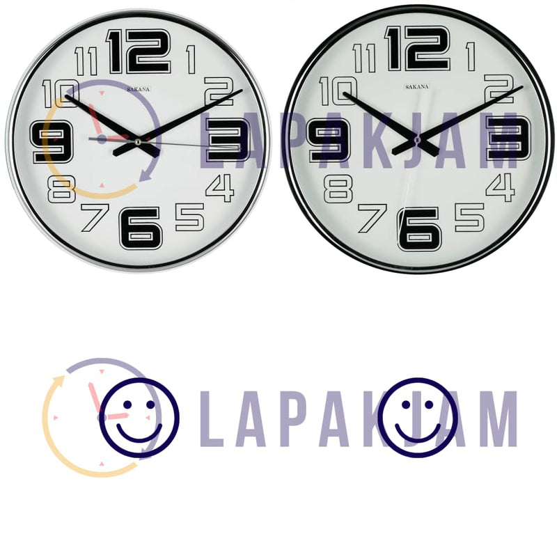 Jam Dinding Analog Polos Minimalis Sakana Putih JDSAKA583PUT