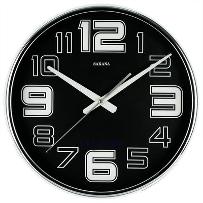 Jam Dinding Analog Polos Minimalis Sakana Hitam JDSAKA584HIT