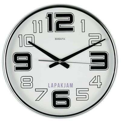Jam Dinding Analog Polos Minimalis Sakana Putih JDSAKA583PUT