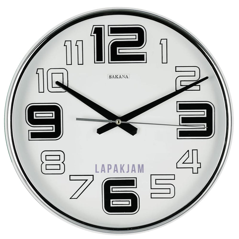 Jam Dinding Analog Polos Minimalis Sakana Putih JDSAKA583PUT