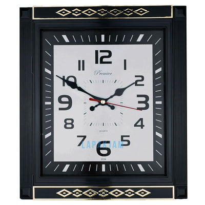 Jam Dinding Analog Polos Minimalis Premier Hitam Gold JD4334BLAGOL