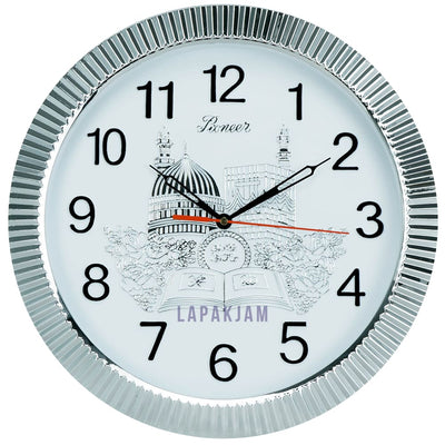 Jam Dinding Analog Polos Minimalis Pioneer Silver JDPICR2074SIL