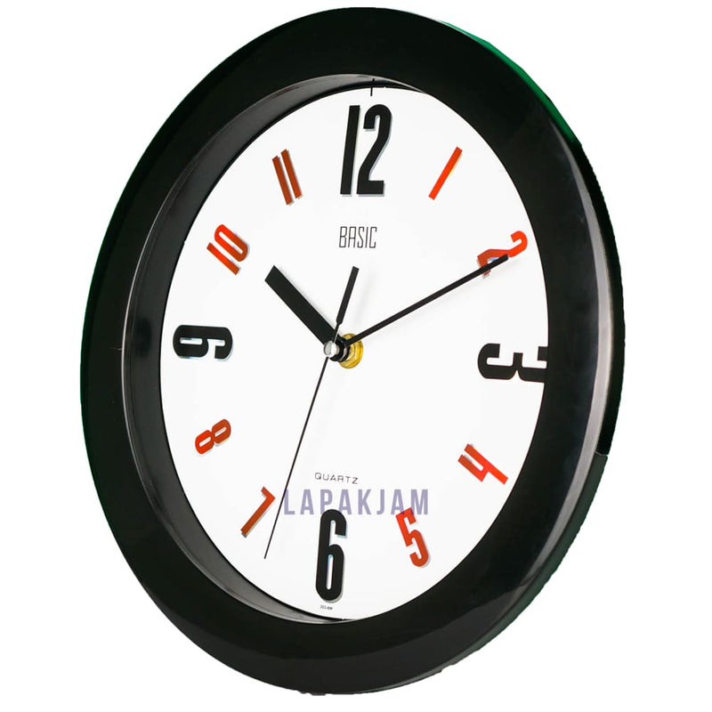 Jam Dinding Analog Polos Minimalis Basic Putih JDBAM252HITPUT