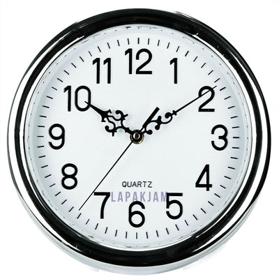 Jam Dinding Analog Polos Minimalis I&F Silver JDI&FIF-8956PSIL