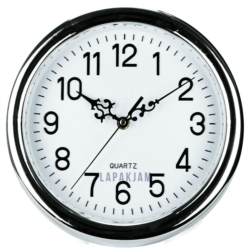 Jam Dinding Analog Polos Minimalis I&F Silver JDI&FIF-8956PSIL