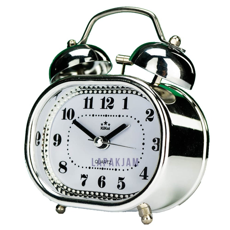 Jam Weker Analog Polos Minimalis Kikai Silver WEKIKA2859SIL