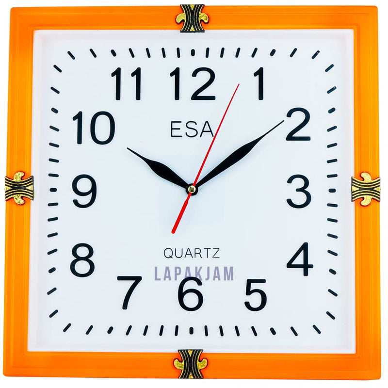 Jam Dinding Analog Polos Minimalis Esa Orange JD070ESA971ORA
