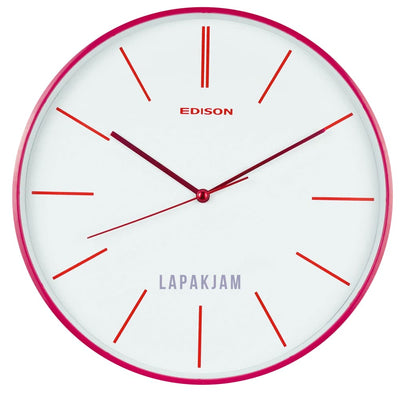 Jam Dinding Analog Polos Minimalis Edison Magenta JDEDISEDW291-B44MAG