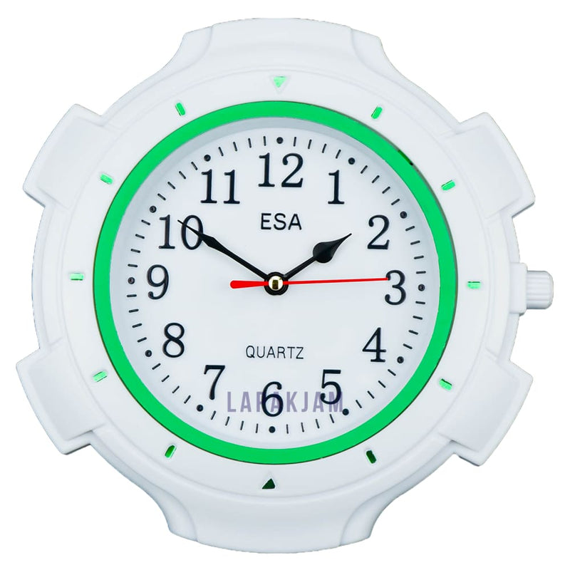 Jam Dinding Analog Custom Esa Hijau JDES99IJ