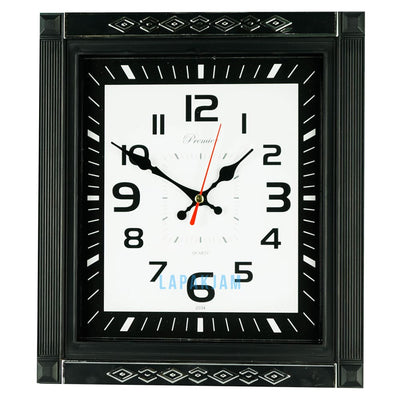 Jam Dinding Analog Polos Minimalis Premier Hitam Silver JD4334BLASIL