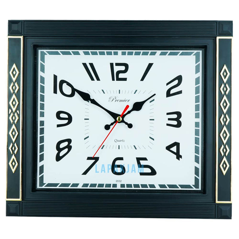 Jam Dinding Analog Polos Minimalis Premier Gold JD4333BLAGOL