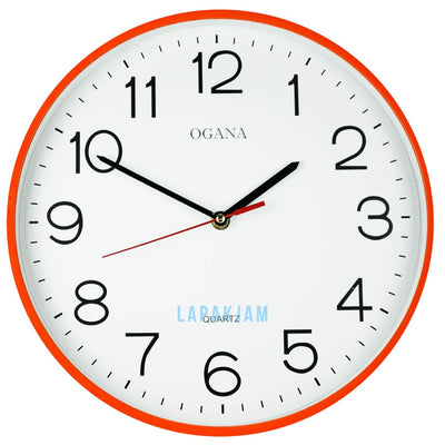 Jam Dinding Analog Polos Minimalis Ogana Orange JDOG90-TORA