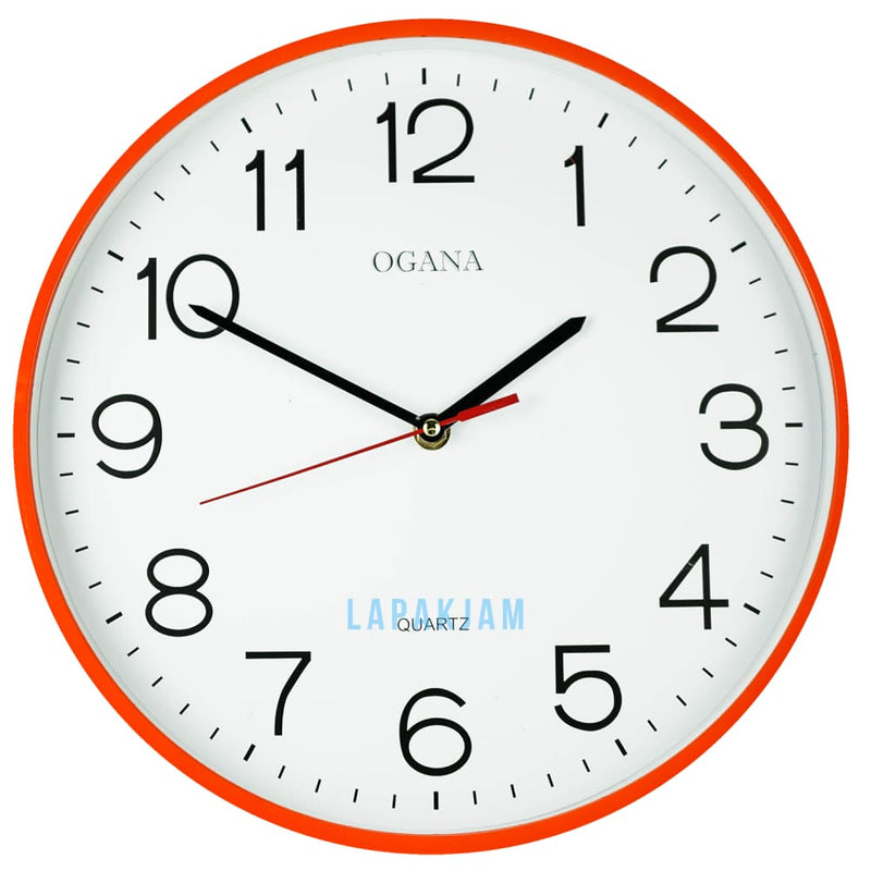 Jam Dinding Analog Polos Minimalis Ogana Orange JDOG90-TORA