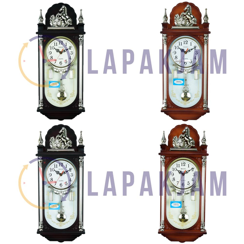 Jam Dinding Bell & Bandul Polos Minimalis Sakana Maroon Gold JD258SAKA329MG