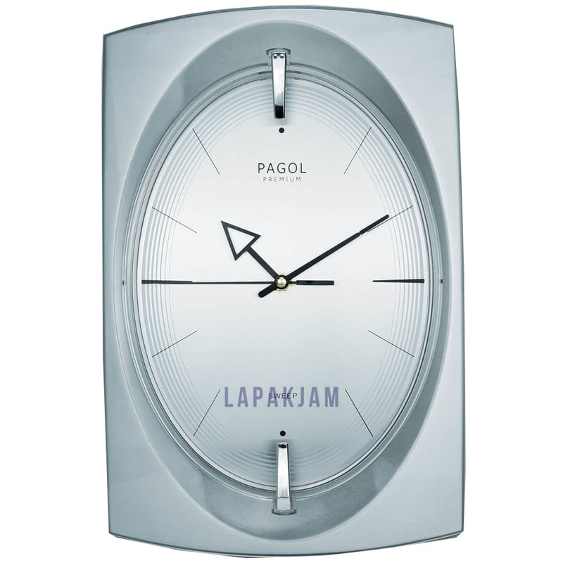 Jam Dinding Analog Polos Minimalis Pagol Silver JDPAPGWS390SIL
