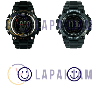 Jam Tangan Digital Sporty QnO Hitam Gold JAQNOS-711ADHITGOL