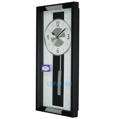Jam Dinding Bell & Bandul Polos Minimalis Sakana Hitam JDSA389BHIT