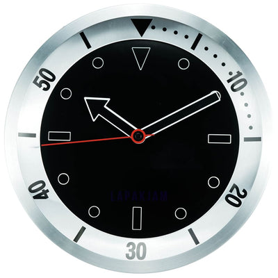 Jam Dinding Analog Polos Minimalis Stainless Hitam JDST9223HHIT
