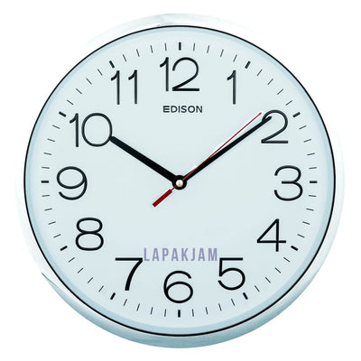 Jam Dinding Analog Polos Minimalis Edison Silver JDEDISEDWS28T26CHSIL