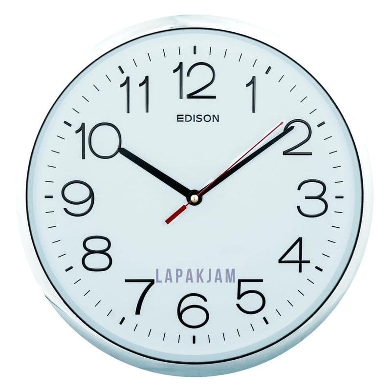 Jam Dinding Analog Polos Minimalis Edison Silver JDEDISEDWS28T26CHSIL