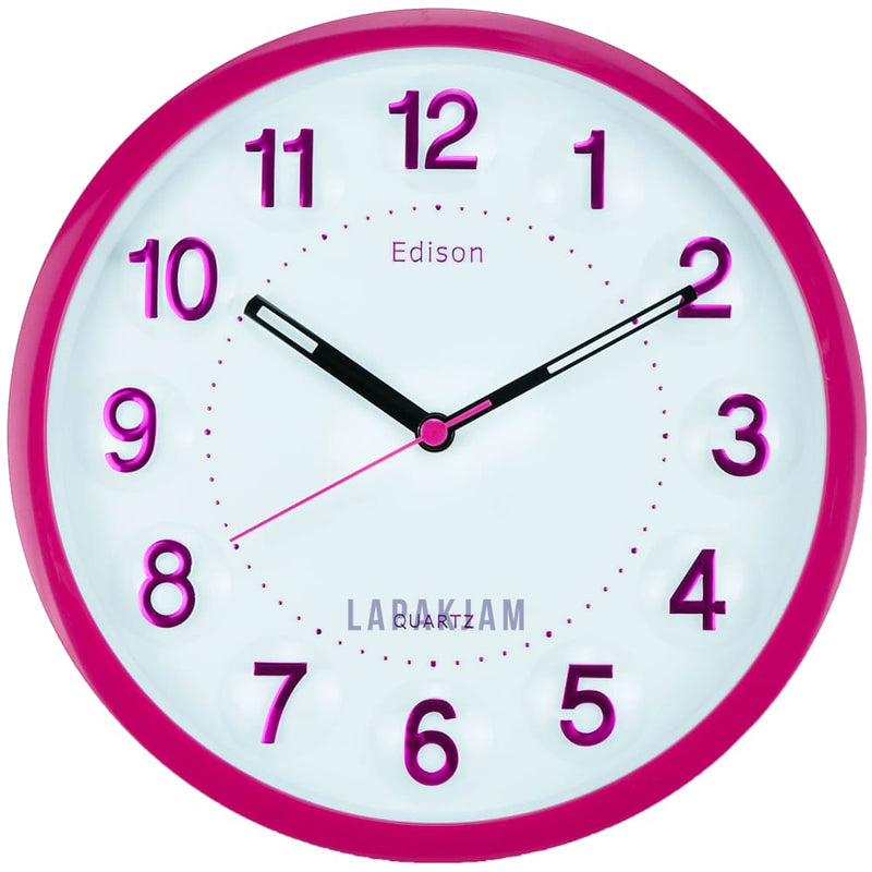 Jam Dinding Analog Polos Minimalis Edison Magenta JD00W22T2MAG