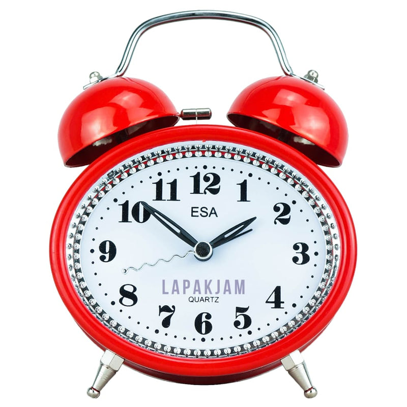 Jam Weker Analog Polos Minimalis Esa Merah WEES840MER