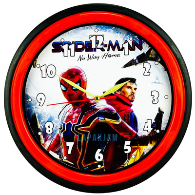 Jam Dinding Esa 722 Spiderman Merah Putih 27 cm