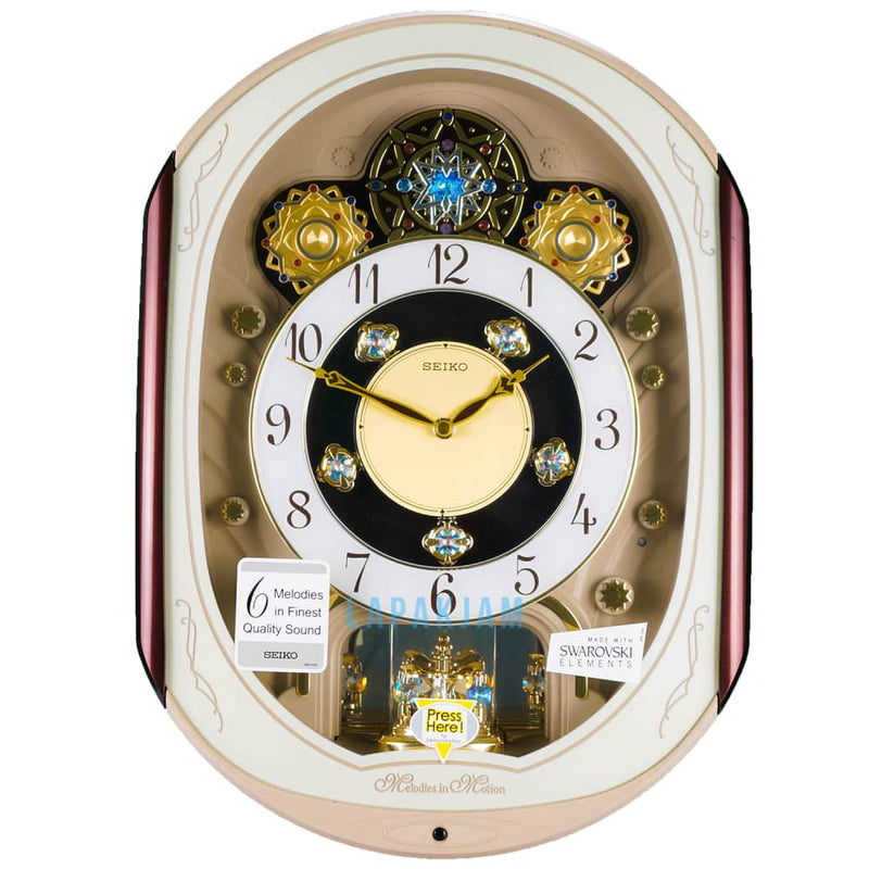 Jam Dinding Analog Polos Minimalis Seiko Coklat Putih JDSEQXM276BCOK