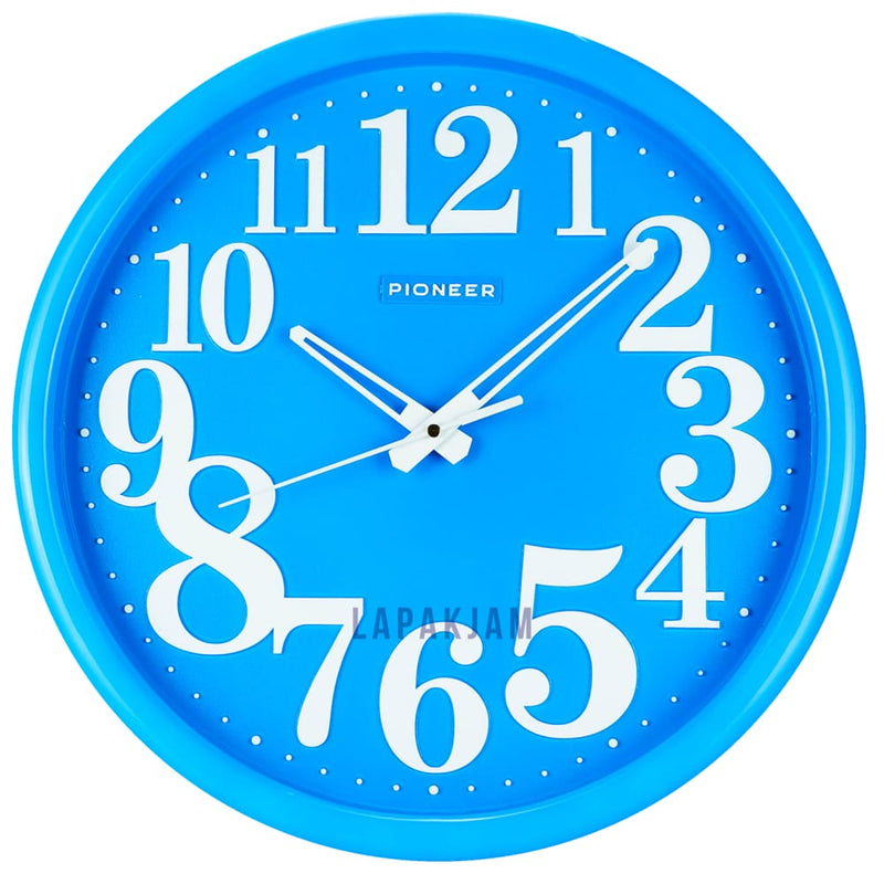 Jam Dinding Analog Polos Minimalis Pioneer Biru JD00PIO217DLU
