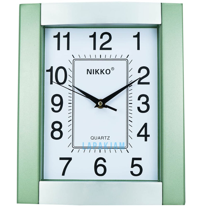Jam Dinding Analog Polos Minimalis Nikko Hijau JDNIZX9355WMH