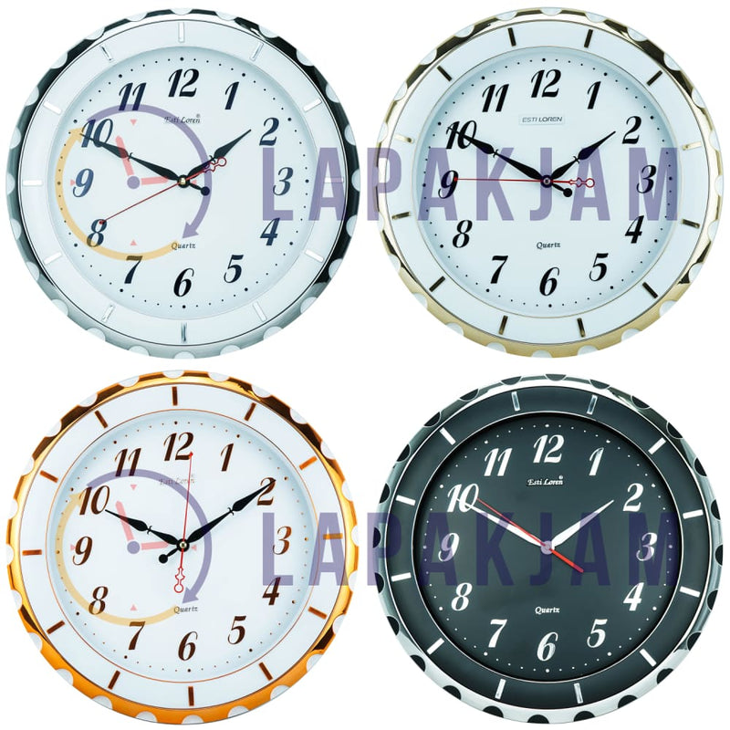 Jam Dinding Analog Polos Minimalis Pioneer Silver JD48S237D-RWSI