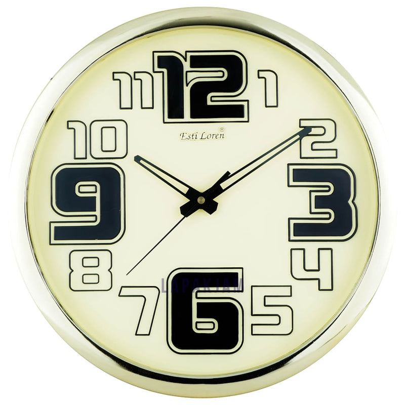 Jam Dinding Analog Polos Minimalis Estiloren Gold JD15203DIOL