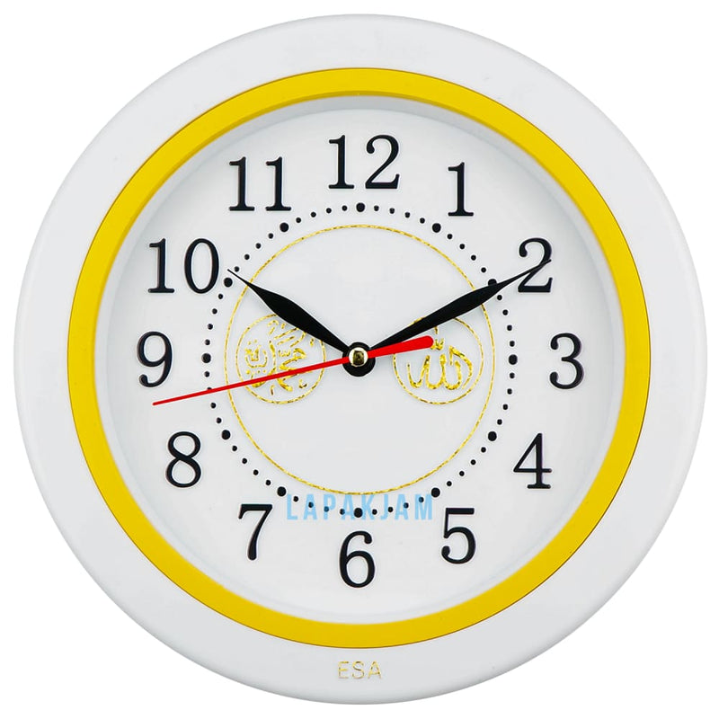 Jam Dinding Analog Kaligrafi Esa Kuning JD0028ESA714KU