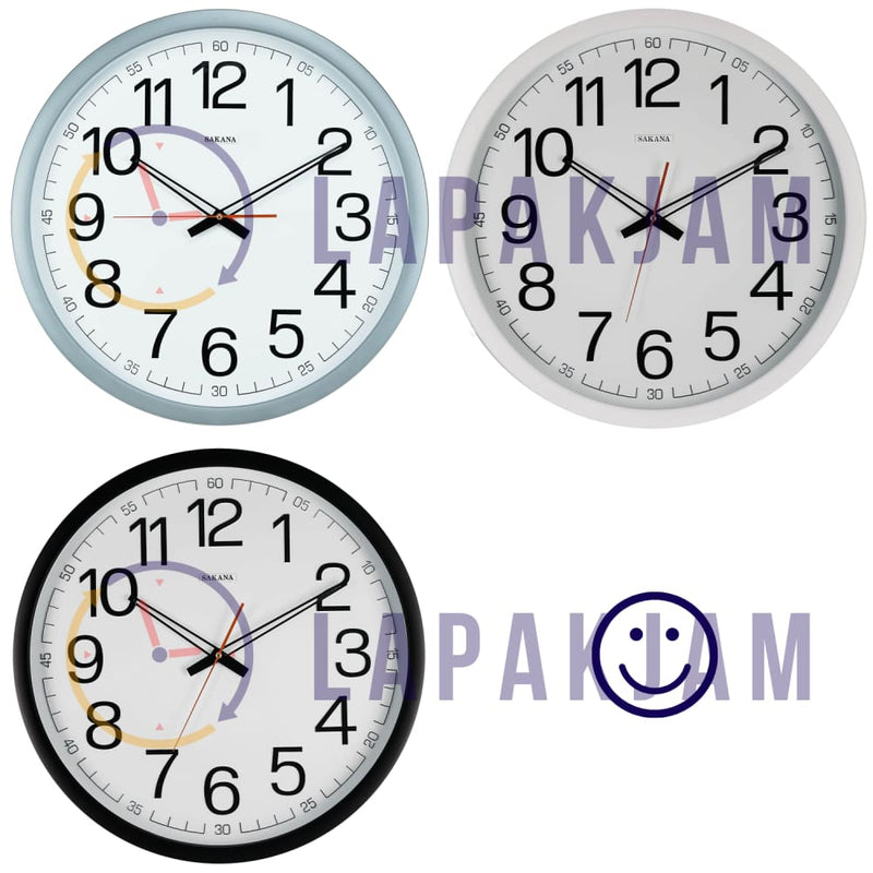 Jam Dinding Analog Polos Minimalis Sakana Silver JDSA415NSIL