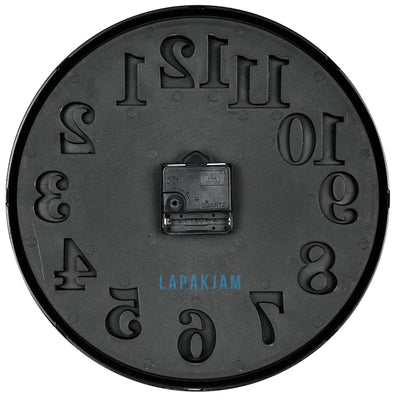 Jam Dinding Analog Polos Minimalis Platinum Hitam JDPLATPT-10772HIT
