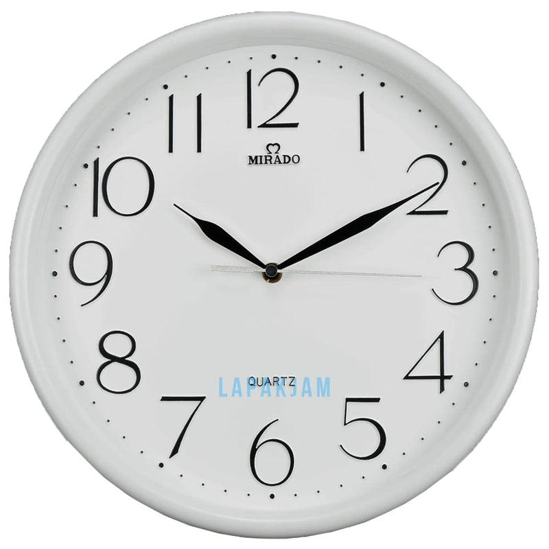 Jam Dinding Analog Polos Minimalis Mirado Silver JD65MIR-801HI