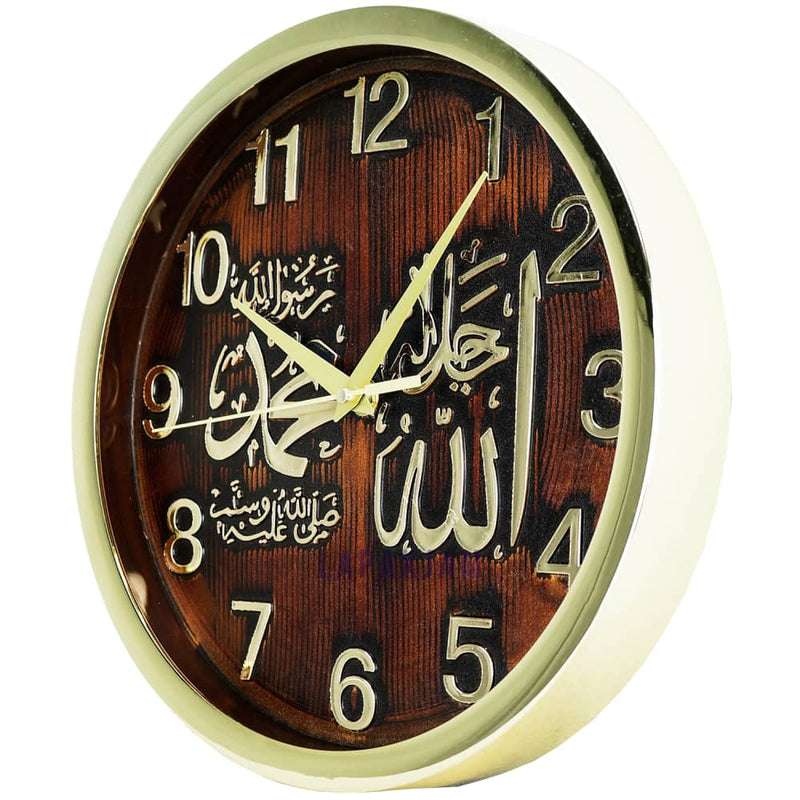 Jam Dinding Analog Kaligrafi Nikko Coklat Gold JDNINK-8759GOL