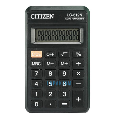 Kalkulator Basic Polos Citizen Hitam KLCILC321N12D