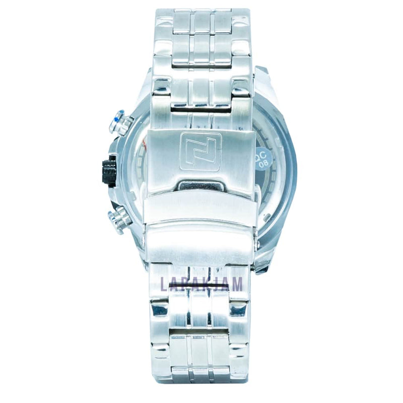 Jam Tangan Chronograph Pria Formal Silver Hitam Pria NFC 8018M Best Seller Murah Stainless